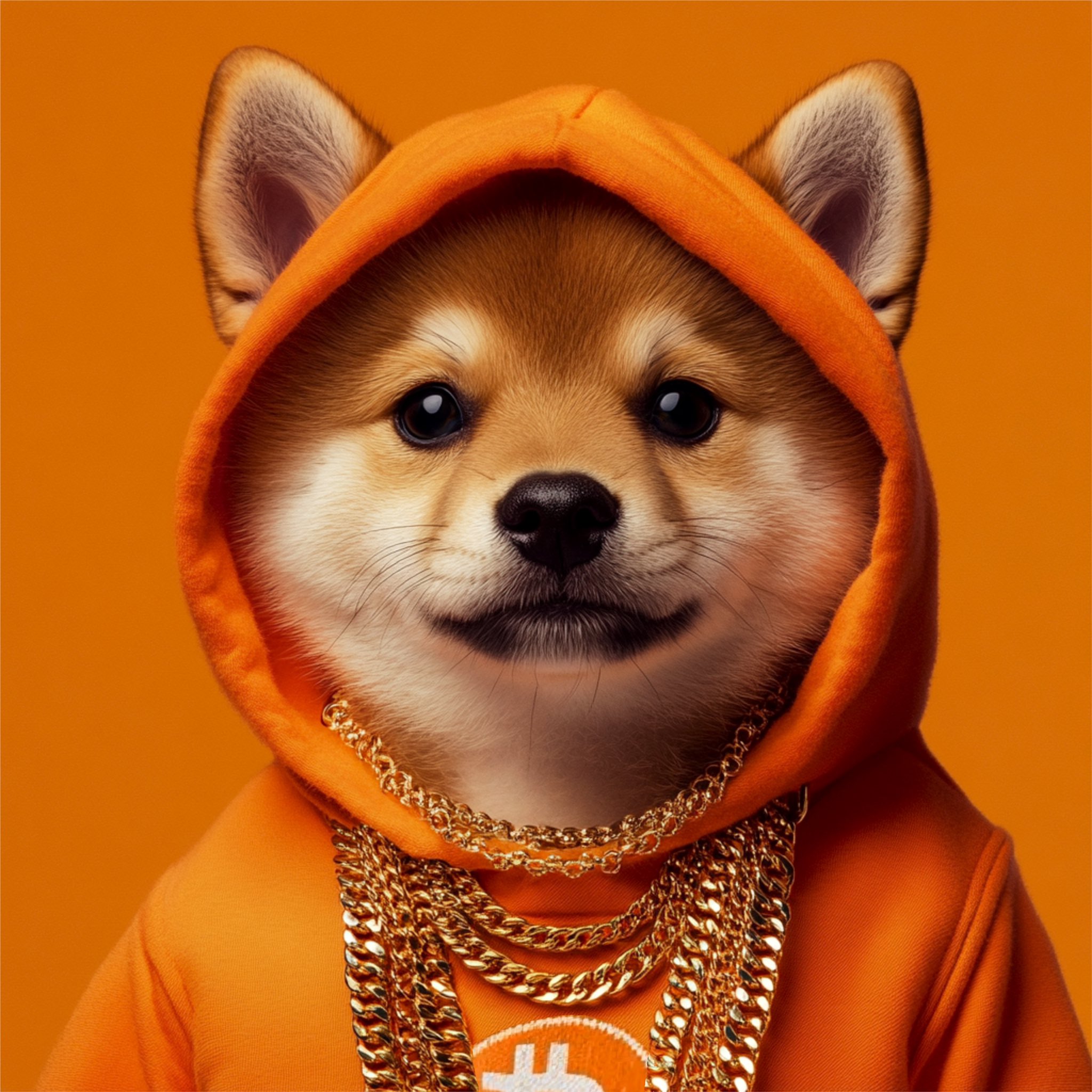 $DOG isn't just part of the Bitcoin revolution—$DOG runs it. Wrapped in an iconic orange hoodie and flexing heavy gold chains, this crypto king proves that Bitcoin wealth isn't just digital—it's a statement.