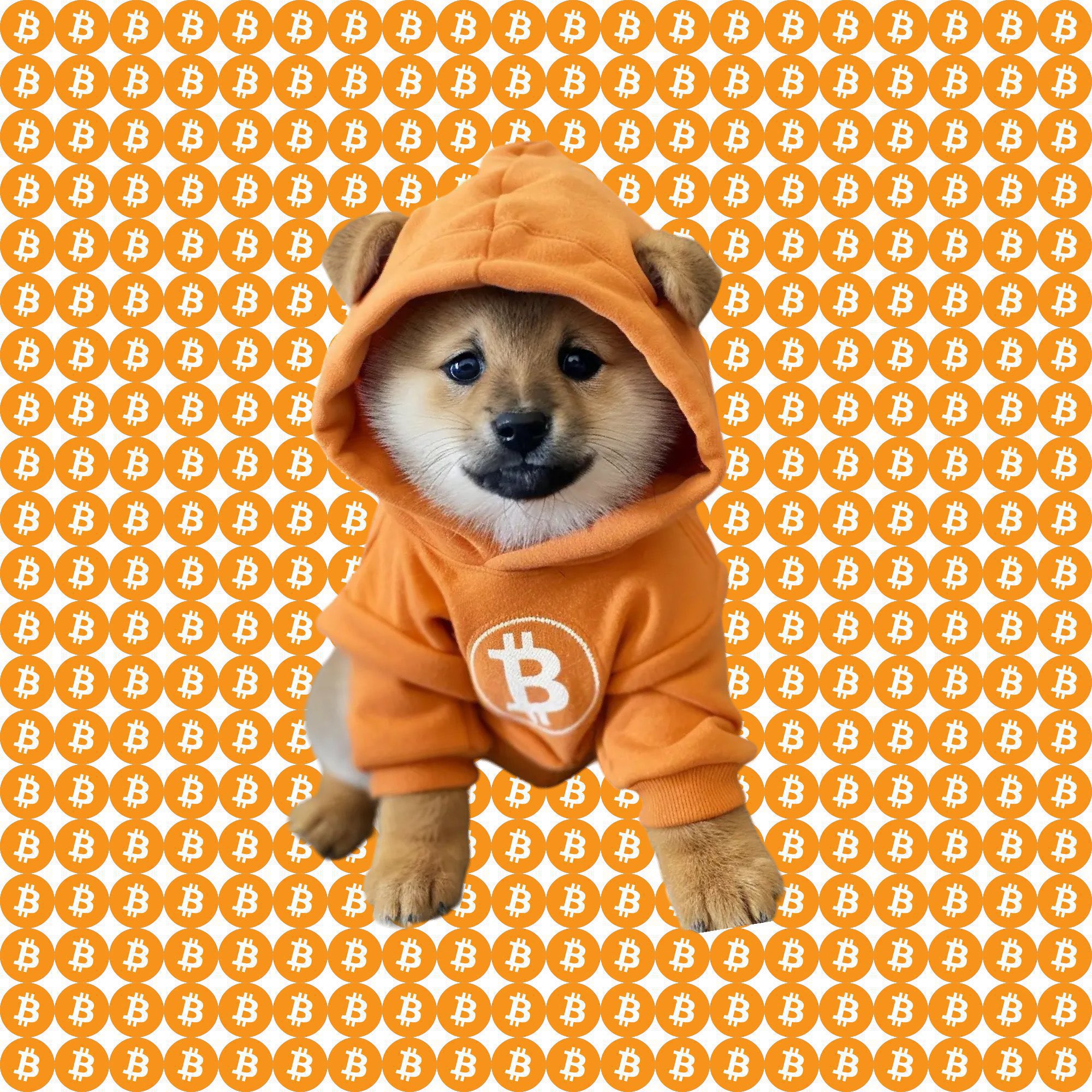 $DOG merges with the memepool—one with the Bitcoin signal, zero fiat noise. Orange hoodie, orange background, orange coin. Total BTC saturation achieved.