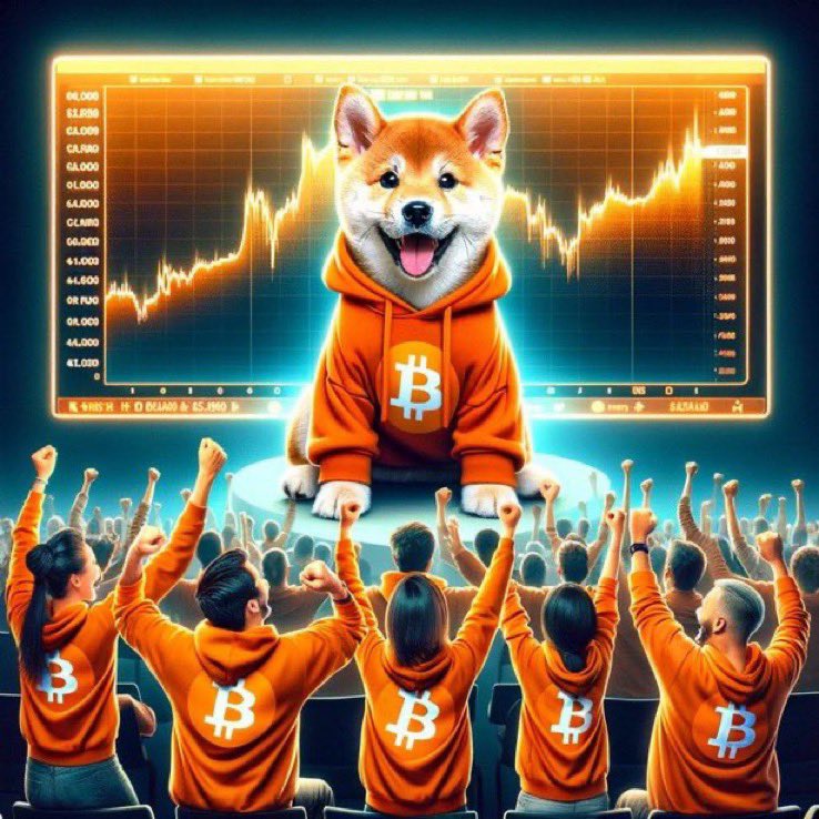 $DOG sits throne-side as the Bitcoin chart goes vertical. Orange army cheers, sats rain, and the prophecy of the bull cycle is fulfilled in meme form.