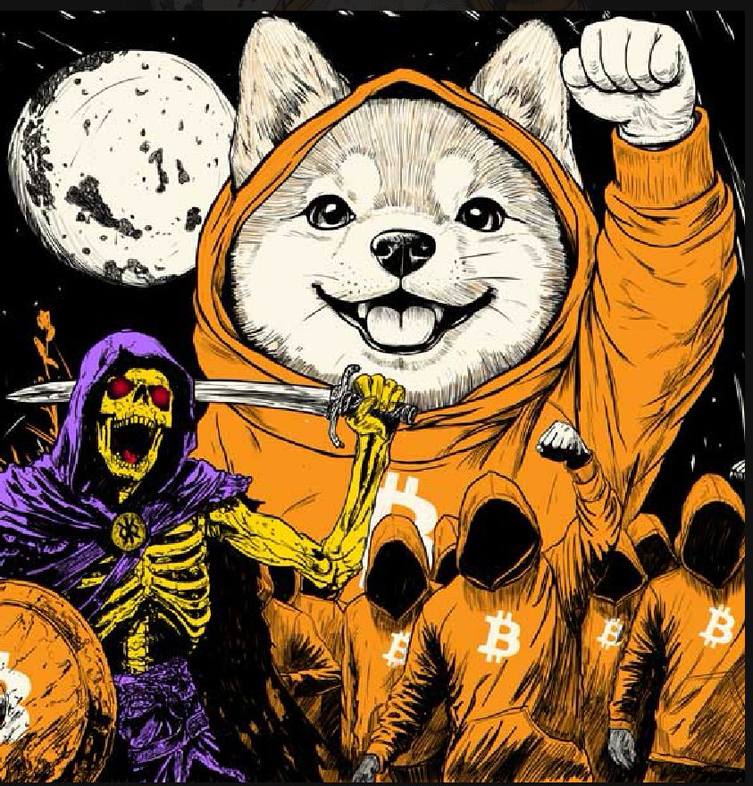Under a full moon and surrounded by orange-cloaked warriors, $DOG leads the undead rebellion against fiat tyranny. The block height climbs, and the revolution is orange-pilled.