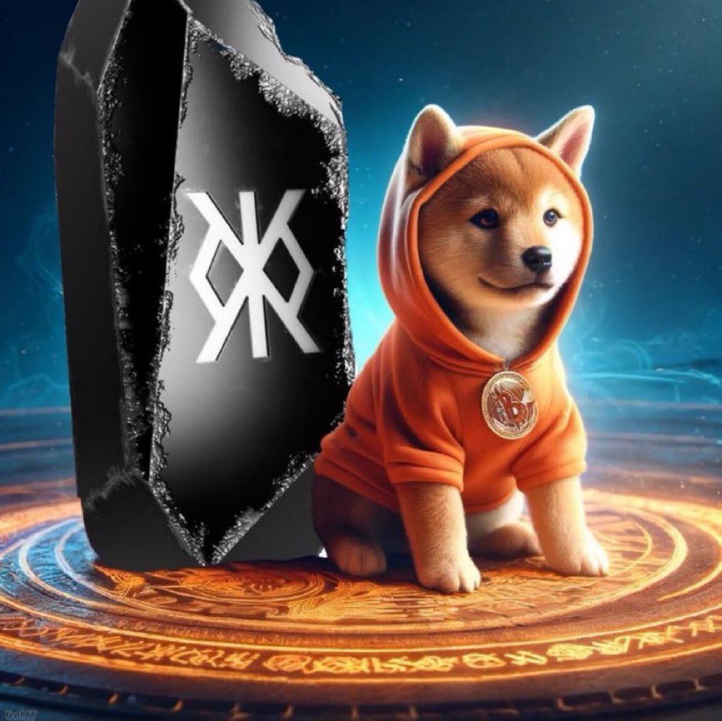 In a cryptographic summoning circle, $DOG channels pure Bitcoin energy beside the arcane Runestone. Airdrops aren’t random—they’re destiny.