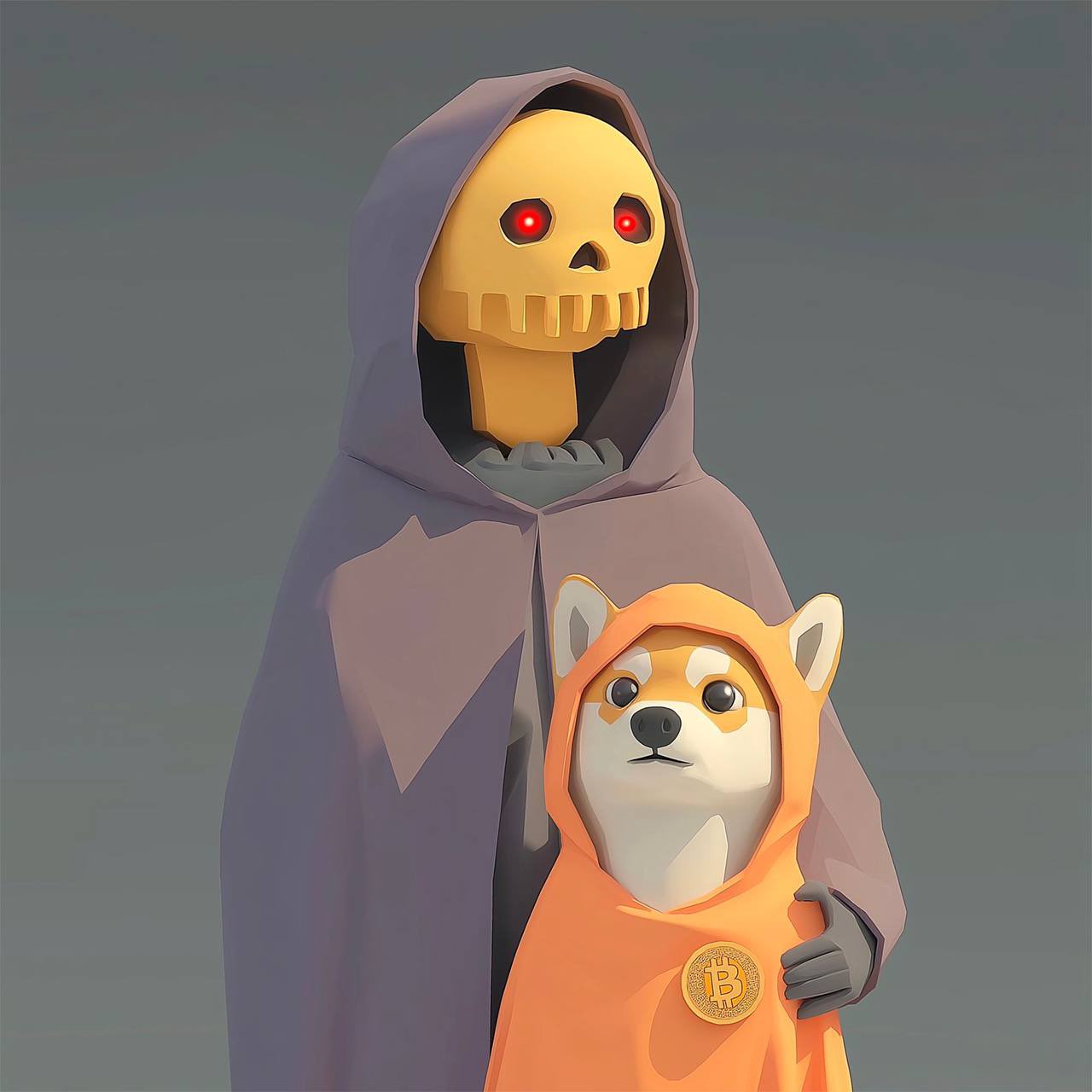 Wrapped in digital shadow and orange truth, $DOG stands protected by the reaper of rug pulls. Bitcoin isn’t dead—it’s just stored on-chain.