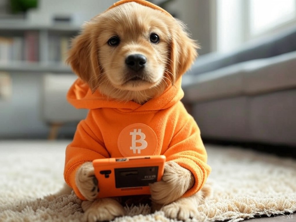 Don’t let the Game Boy fool you—$DOG’s mining stats and memeing charts between blocks. Bitcoin hoodie on, fingers steady, sats up only.