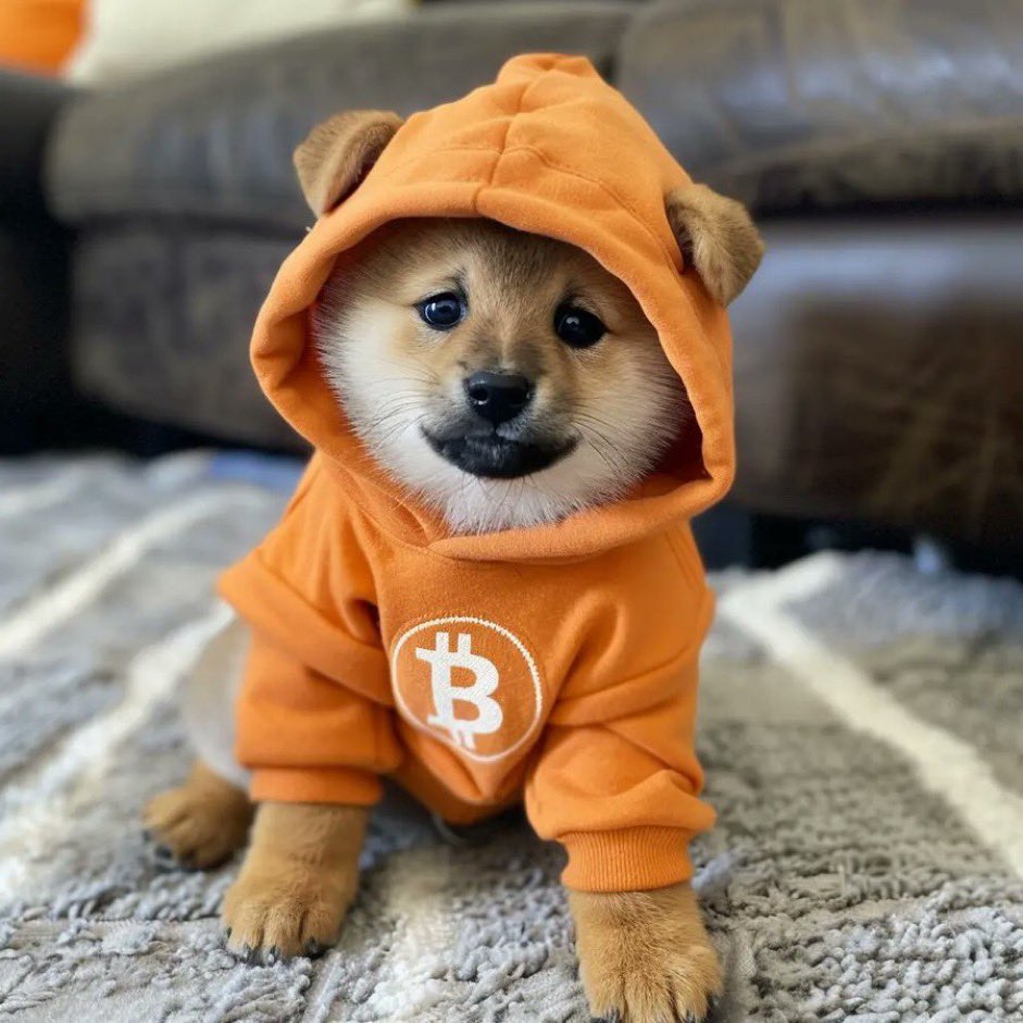 Fresh from the memepool, $DOG rocks the orange hoodie like a seasoned sat warrior. Couch comfy, Bitcoin ready—this is what pure signal looks like.