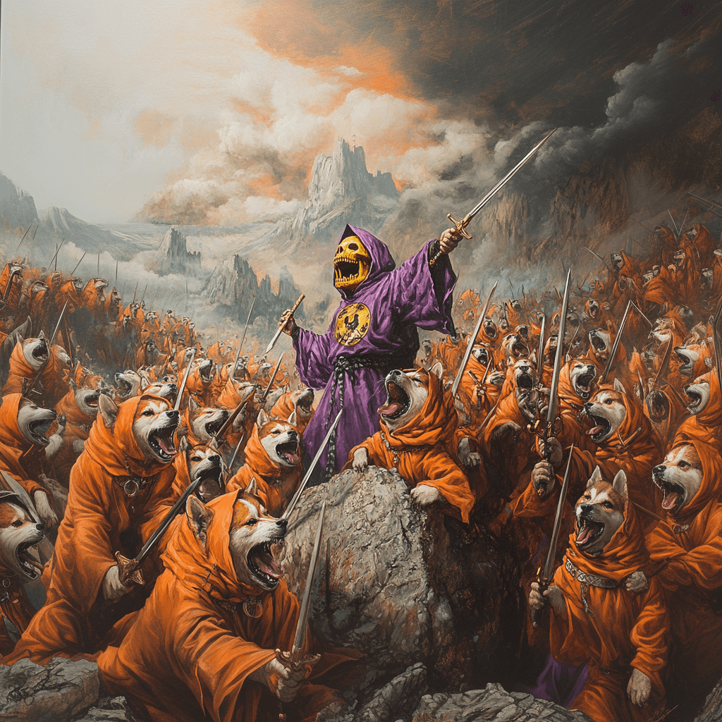 This isn’t a meme drop. It’s a Bitcoin-native crusade. Hooded in orange, fangs out, swords up—$DOG leads the loudest army in crypto through blood and blockspace. They came for fun. They stayed for the chain. Now they march for the crown.