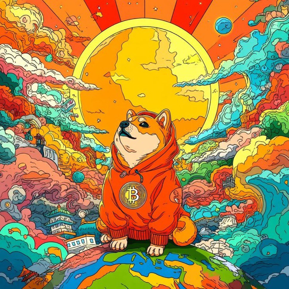 Hoodie blazing, stance unshaken—$DOG sits on the world like it minted the Genesis block. Bitcoin is the base layer. $DOG is the culture layer. Everything else just orbits. This isn’t art. It’s prophecy inscribed in full color.
