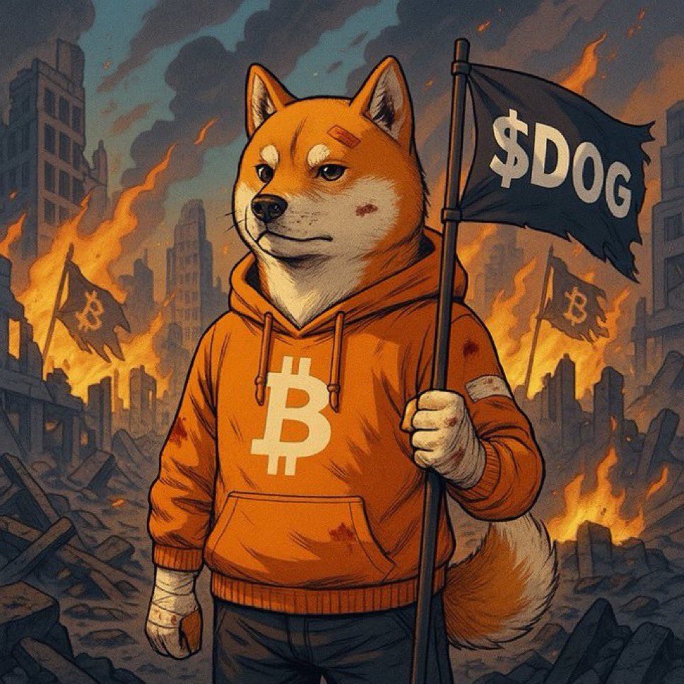 Bruised, blazing, unbreakable—$DOG planted the flag while everything else burned. The memecoin battlefield is rubble. Only Bitcoin-backed chaos still stands. Just pure $DOG dominance forged in fire.