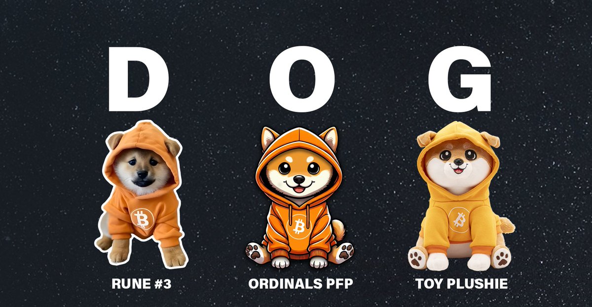 This isn’t a token—it’s a full-stack Bitcoin culture drop. Rune #3 carved the ticker. Ordinals minted the identity. Plushies sealed the street cred. $DOG doesn’t just live on-chain. It lives everywhere.
