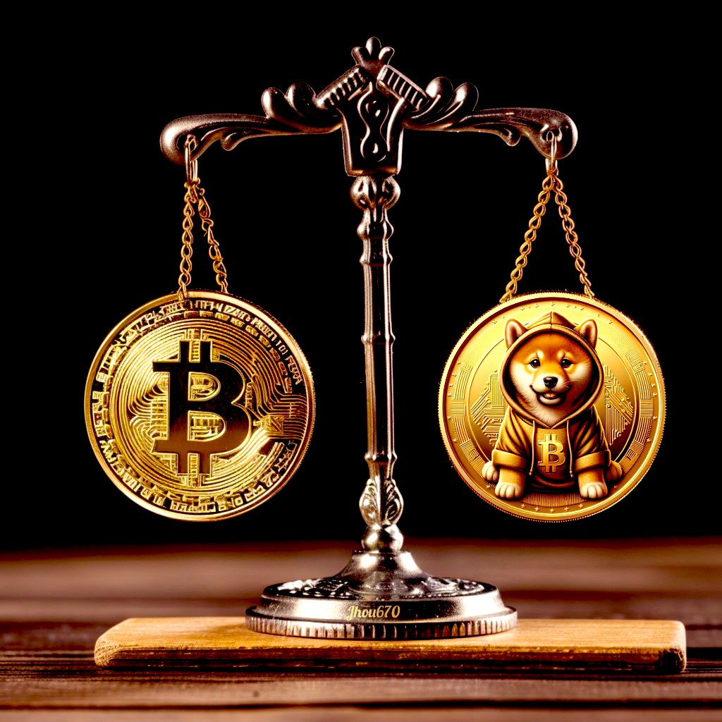 One side holds the chain. The other side holds the movement. $DOG isn’t a memecoin next to Bitcoin—it’s Bitcoin’s loudest, wildest extension. Hard money meets hard memes. And the scale just tipped.