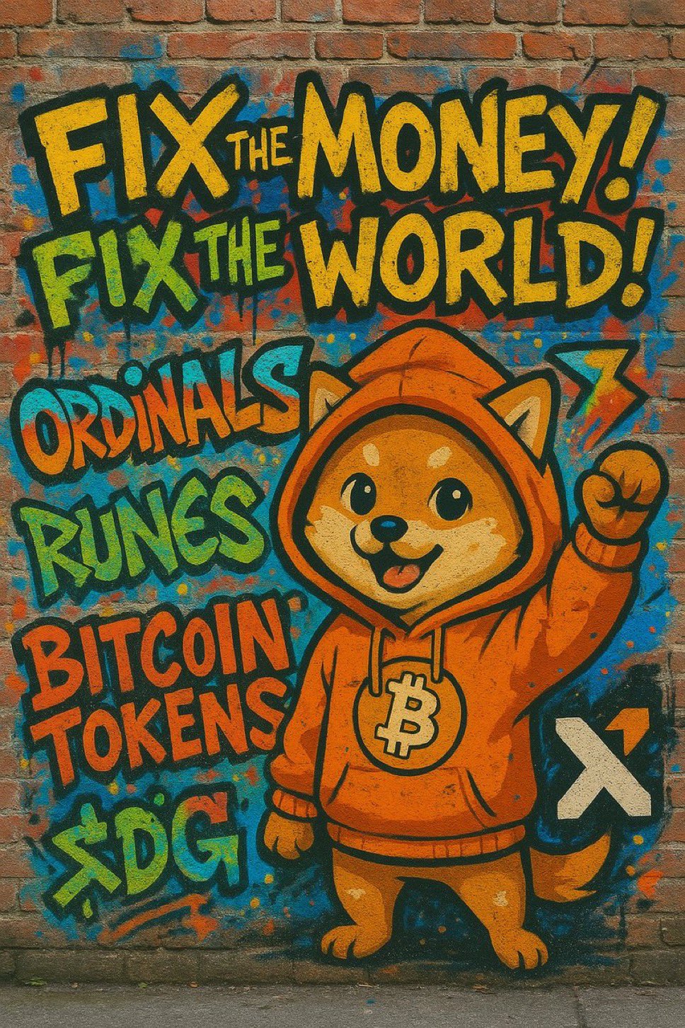 Brick by brick, $DOG sprays Bitcoin truth into fiat’s blindspot. Ordinals & Runes, all on Bitcoin, all uncaged. This isn’t graffiti. It’s protocol propaganda.