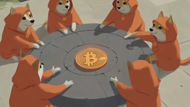 Six orange-hooded validators in memecoin formation—no forks, just flames. This is where Bitcoin DeFi gets summoned and Runes get blessed. $DOG doesn’t follow consensus. It carves it into stone with meme magic.