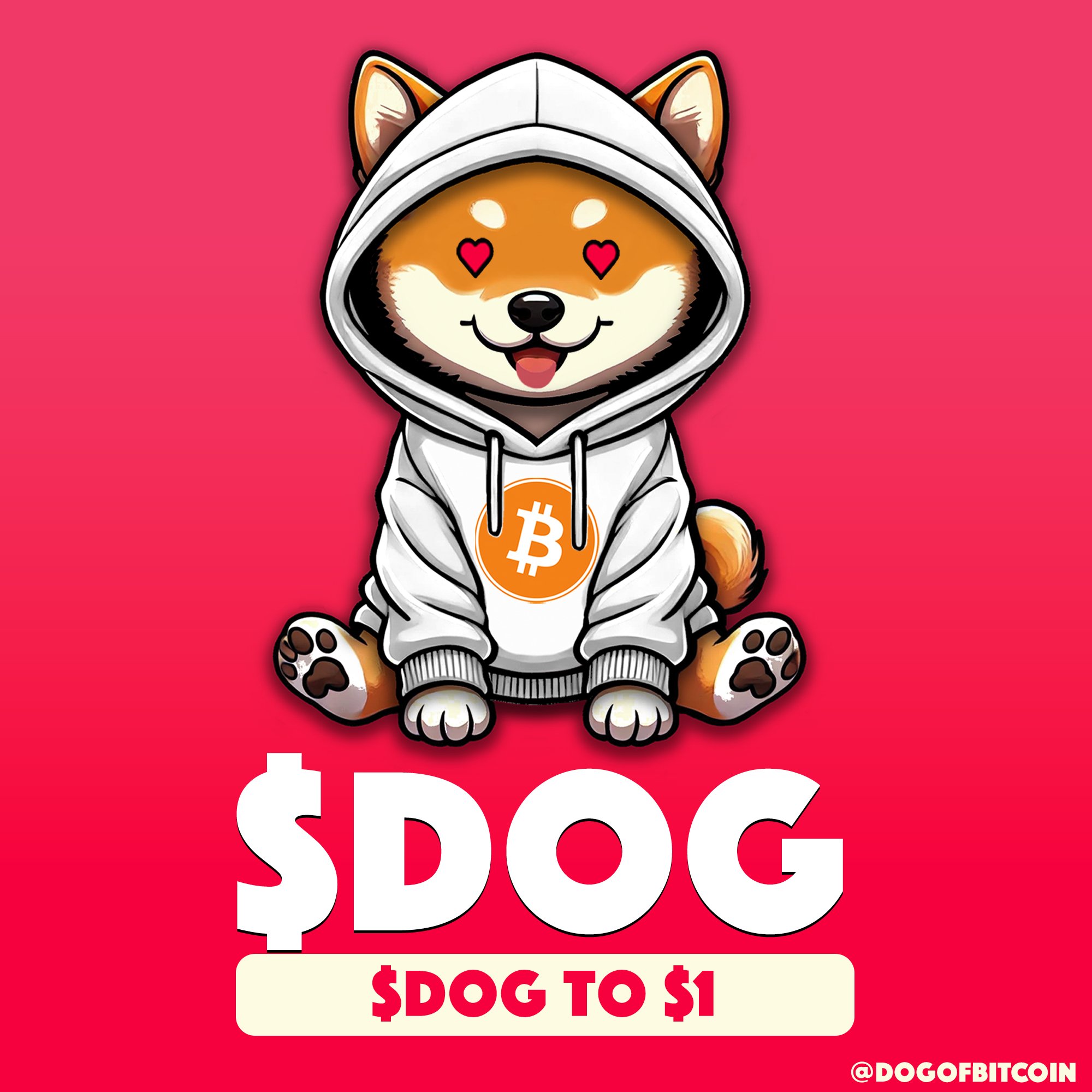 $DOG’s got laser hearts and a BTC hoodie — pure Bitcoin crush energy. With that $1 vision locked in, $DOG’s not chasing tail, it's chasing sats.
