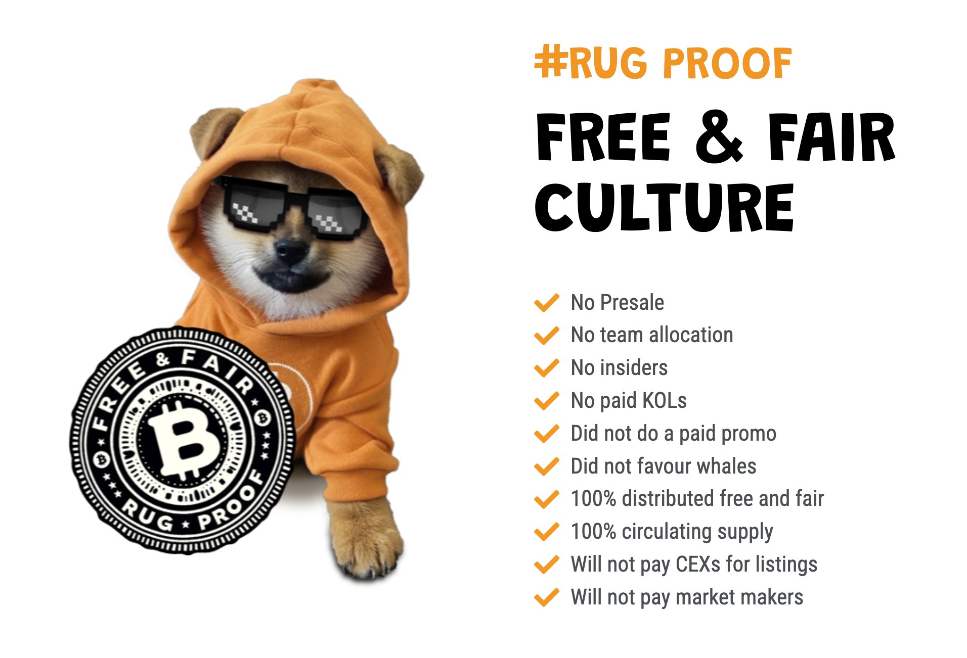 No presale, no whales, no backdoor rugs. $DOG came through the memepipe raw and righteous, rocking shades and receipts. Bitcoin-native, 100% distributed, this is the culture now.
