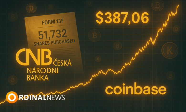 Czech Central Bank Makes First Crypto Move With $20M Coinbase Share Purchase