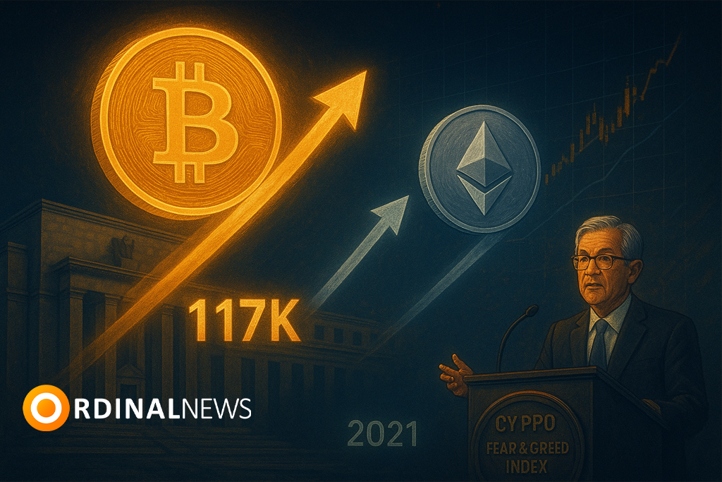 Crypto Market Flips Back to Greed as Bitcoin and Ether Rally on Powell’s Comments