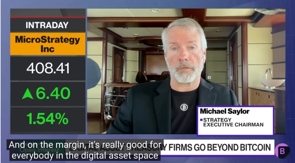 Michael Saylor spoke to Bloomberg on Friday. Source: Bloomberg Television