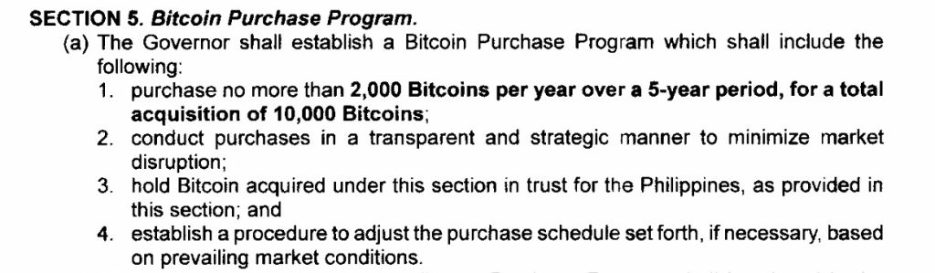 Philippine lawmaker proposes the Strategic Bitcoin Reserve Act. Source: Philippine Congress