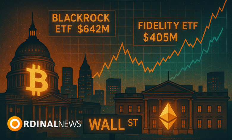 Spot Bitcoin ETFs Pull In $642M, Ether Adds $405M as Institutional Demand Rises